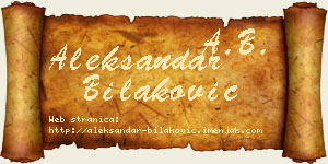 Aleksandar Bilaković vizit kartica